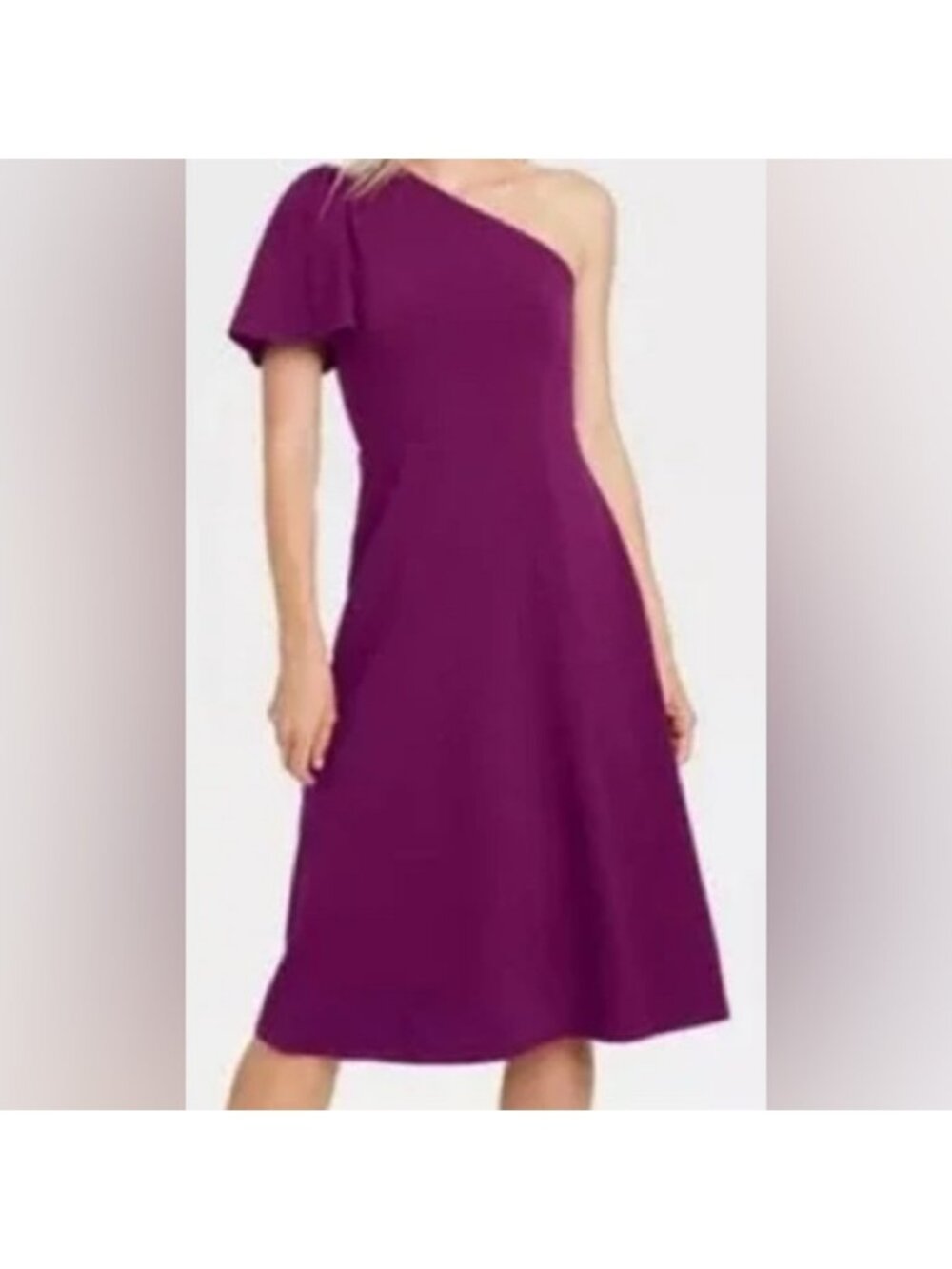 Who What Wear One-Shoulder Midi Dress in Purple